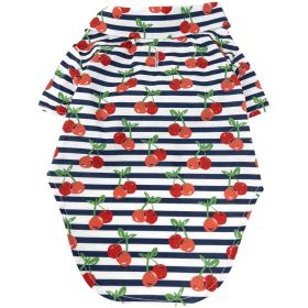 Hawaiian Camp Shirt (Color: Cherry Stripe, size: large)