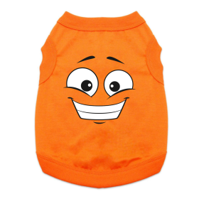 Happy Face Dog Shirt (Color: Sunset Orange, size: small)