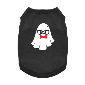 Nerdy Ghost Dog Shirt (Color: Jet Black, size: small)